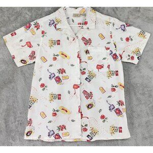 Specialty Collection Shirt Womens Medium Seeds For The Garden Button Up‎ Vintage